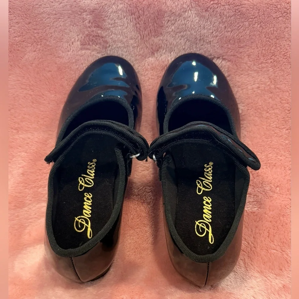 Dance Class Black Tap glossy Shoes Girls Size 1 – Tap Plates performance jazz